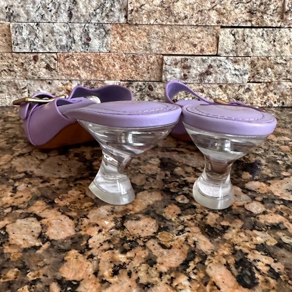 TOD'S Clear Heel Purple Slides - Picture 7 of 12